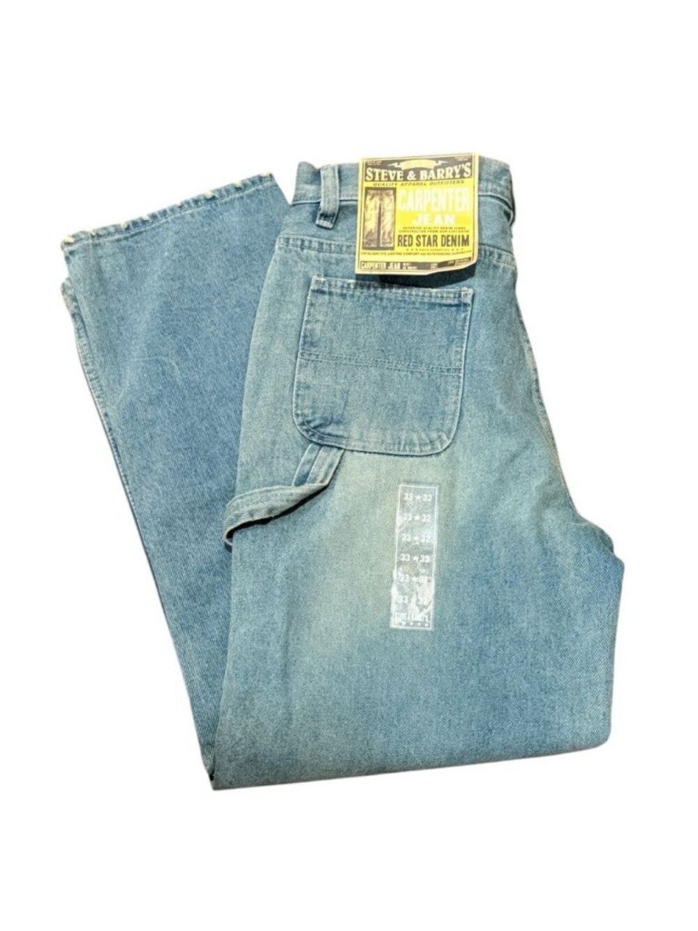 Vtg NWT Steve & Barrys Sz 33 x 32 Relaxed Blue Carpenter Mens Denim Jeans Skater